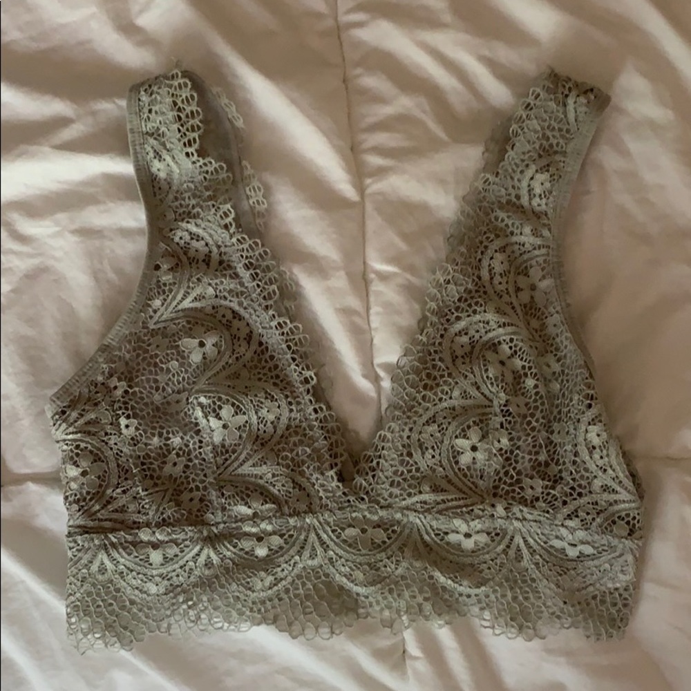 Grey lace bralette